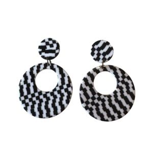 Black and White Geometric Earrings